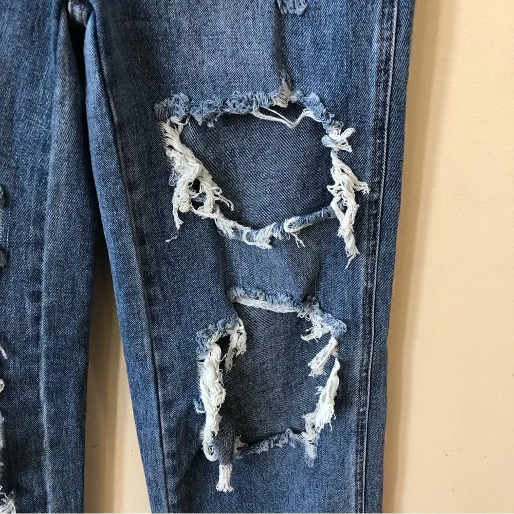 Pacsun High Waisted Distressed Wide Leg Jeans